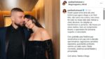 Foto de Paolla Oliveira e Diogo Nogueira ao lado do comunicado publicado por ambos
