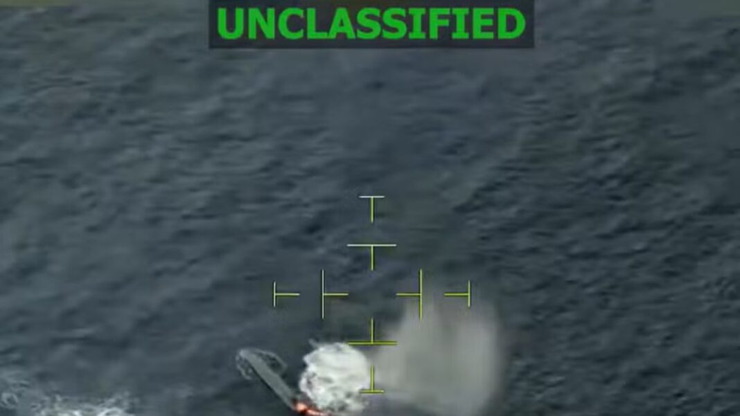 Imagem de satélite que mostra pequena explosão na água