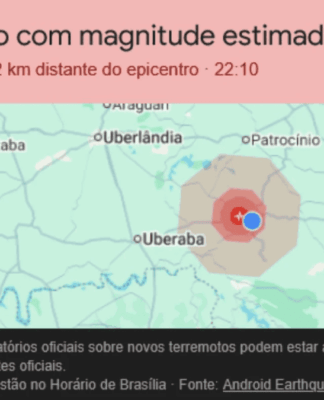 Terremoto atinge Araxá, em Minas Gerais