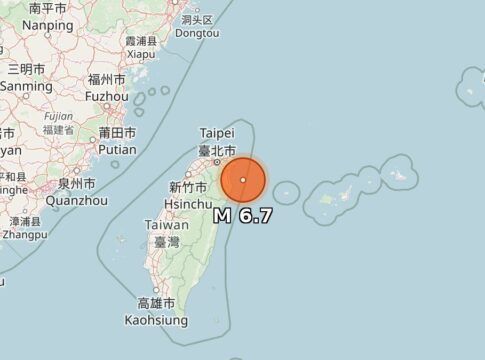 Taiwan registra terremoto de magnitude 6,7