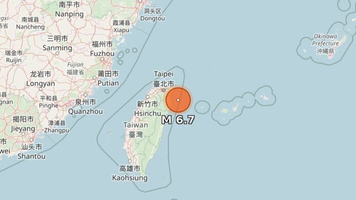 Taiwan registra terremoto de magnitude 6,7, mas sem danos graves