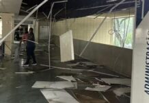 Chuva de granizo derruba forros na USP e muro na Zona Leste de São Paulo