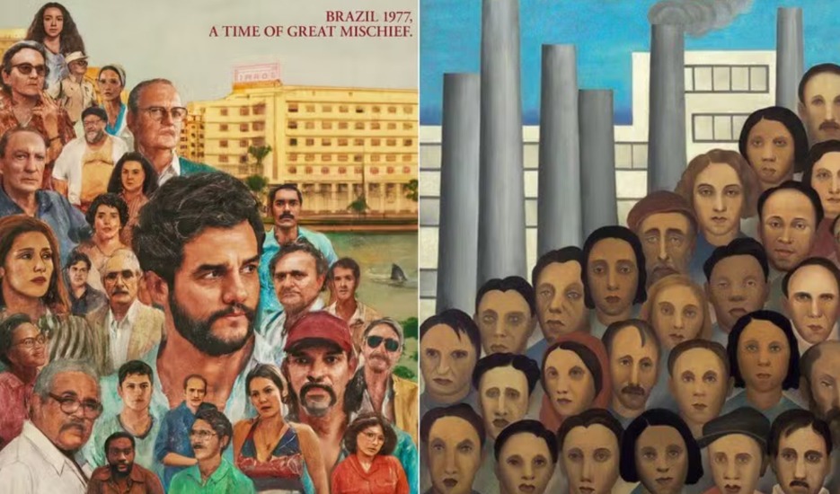 Cartaz do Agente Secreto e obra de Tarsila do Amaral