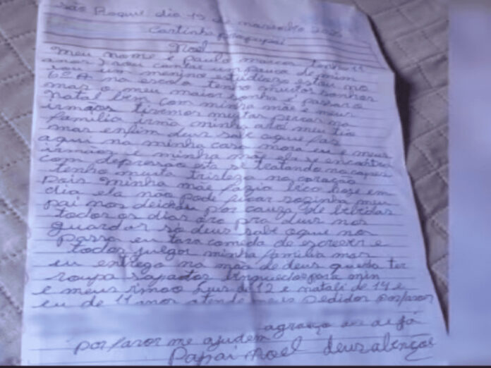 Carta escrita por paulo pedindo 