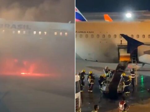 Incêndio em equipamento faz aeronave ser esvaziada no Aeroporto Internacional de Guarulhos