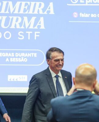 O ex presidente Jair Bolsonaro chega para depoimento na 1ª Turma do STF