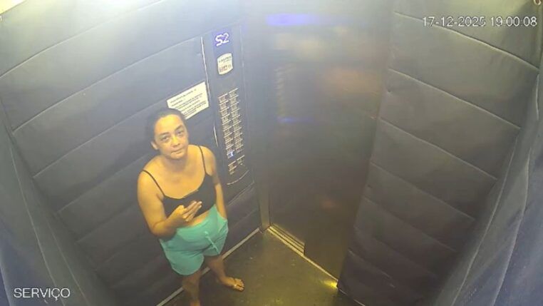 Câmeras de Segurança mostram a Crretora Daiane Alves Souza antes de ser morta no próprio prédio