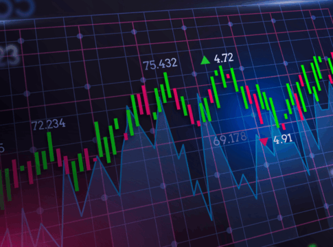 Conceito de mercado de ações gradiente