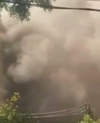 Fumaça no prédio do Icesp, em São Paulo