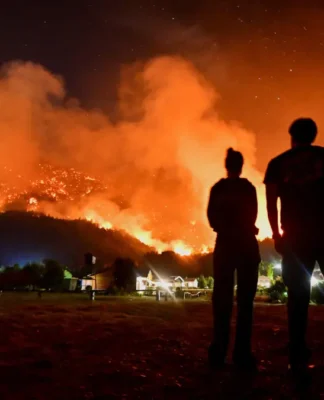 Incêndio de grandes proporções na província de Chubut, na Patagônia argentina