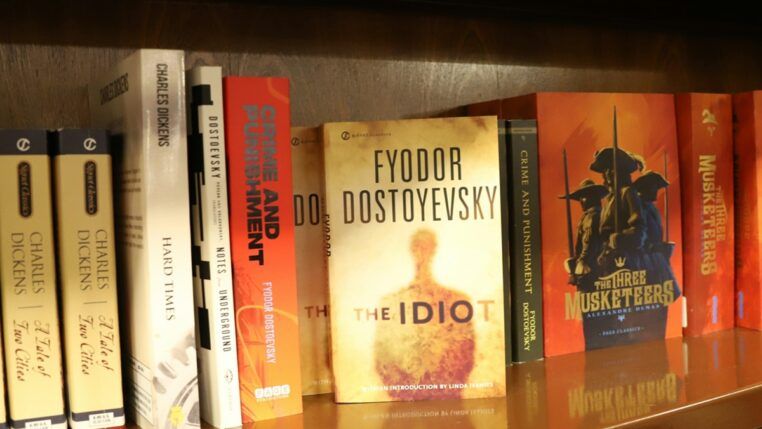 Livros de diversos autores em prateleira