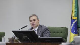 O ministro André Mendonça em audiência de contextualização no STF