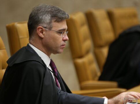 O ministro André Mendonça participa de julgamento no STF