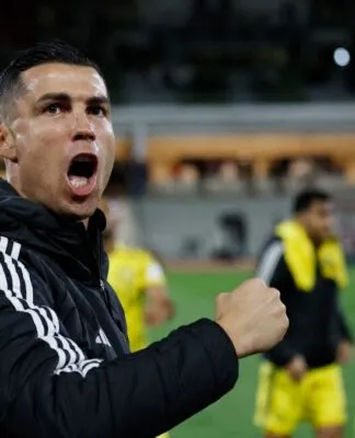 Cristiano Ronaldo vibra e grita após jogo na Arábia Saudita