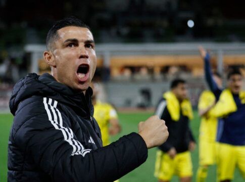 Cristiano Ronaldo vibra e grita após jogo na Arábia Saudita