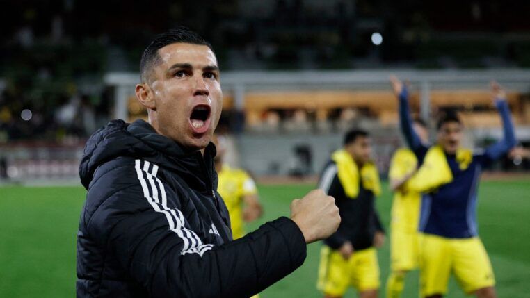 Cristiano Ronaldo vibra e grita após jogo na Arábia Saudita
