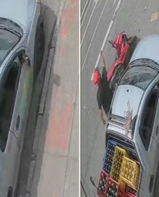 Após atropelar motociclista durante briga de trânsito, grávida é presa no litoral de SP; veja vídeo