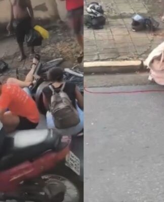 Motociclista cai ao parar para observar acidente em Minas Gerais; assista