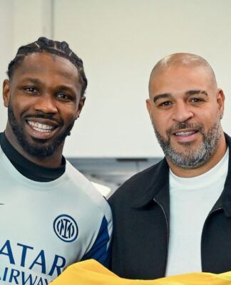 Adriano Imperador visita Inter de Milão e é recebido com admiração por Marcus Thuram