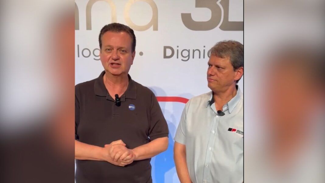 Gilberto Kassab e Tarcísio de Freitas em video