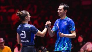 Hugo Calderano e Bruna Takahashi