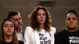 A vereadora Monica Benício, viúva de Marielle Franco