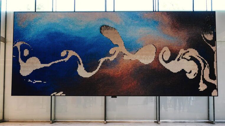 Obra interativa no MorumbiShopping