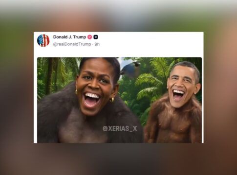 Trump posta vídeo racista com Obama e Michelle retratados como macacos