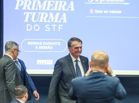 O ex presidente Jair Bolsonaro, chegando para depoimento na 1 turma do STF