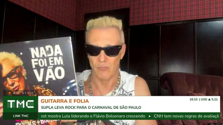 O cantor Supla mostra seu novo disco durante participação no Link TMC