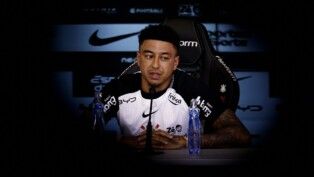 Jesse Lingard, novo reforço do Corinthians, durante entrevista coletiva na Neo Química Arena, em São Paulo