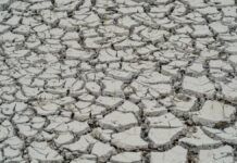 Solo rachado após forte seca
