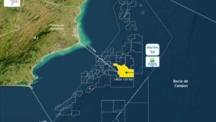 Mapa com a localização do novo campo de exploração