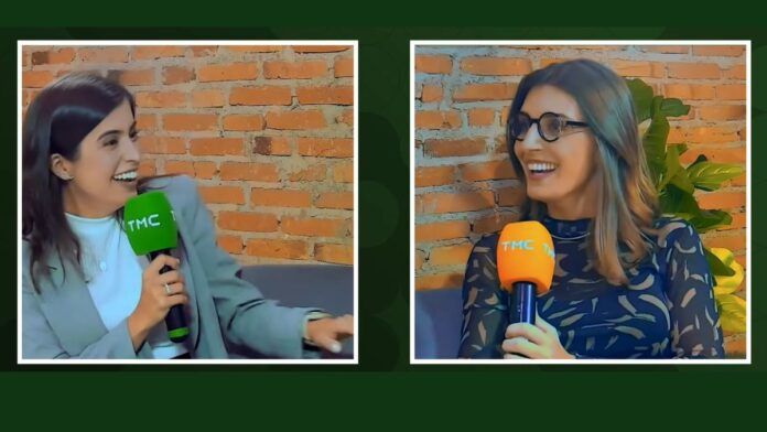 Cena do podcast Imprevista com Joana Treptow e Tabata Amaral