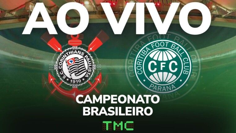 Montagem do jogo entre Corinthians e Coritiba, pelo Brasileiro