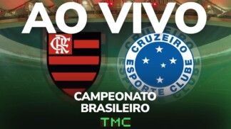 Montagem do jogo entre Flamengo e Cruzeiro, pelo Brasileiro
