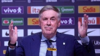 Carlo Ancelotti, técnico do Brasil, concede entrevista coletiva