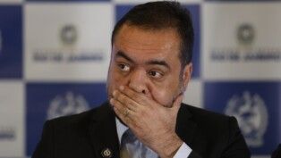 O governador do Rio de Janeiro, Cláudio Castro, durante entrevista coletiva para falar sobre ação policial da Operação Contenção, contra o Comando Vermelho
