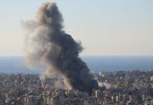 Explosões após ataque em Beirute, no Líbano