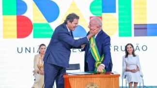 Presidente da República, Luiz Inácio Lula da Silva, durante posse de Fernando Haddad como Ministro de Estado da Fazenda. Palácio do Planalto, Brasília - DF.