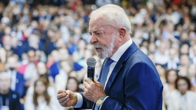 Lula durante cerimônia de abertura da Caravana Federativa, no Expo Center Norte. São Paulo