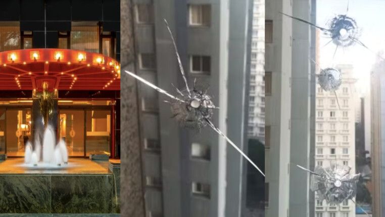 Tiros nas janelas do hotel Intercontinental, em São Paulo