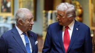 Rei Charles III e Donald Trump em encontro na Inglaterra em setembro de 2025