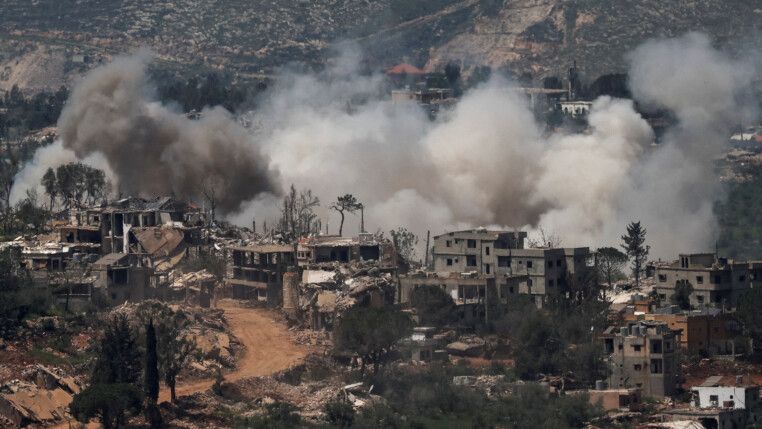 Smoke rises following explosions in southern Lebanon, near the Israel-Lebanon border, as seen from northern Israel, April 27, 2026. REUTERS/Shir Torem TPX IMAGES OF THE DAY
