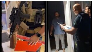 Imagens das câmeras dos policiais agindo durante a operação na casa de suspeitos