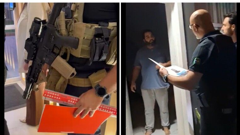 Imagens das câmeras dos policiais agindo durante a operação na casa de suspeitos