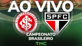 Montagem do jogo entre Internacional e São Paulo, pelo Brasileiro