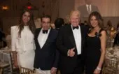 Modelo Amanda Ungaro, Paolo Zampolli, Donald e Melania Trump em Mar-a-Lago, em 2016 - Foto: Arquivo Pessoal