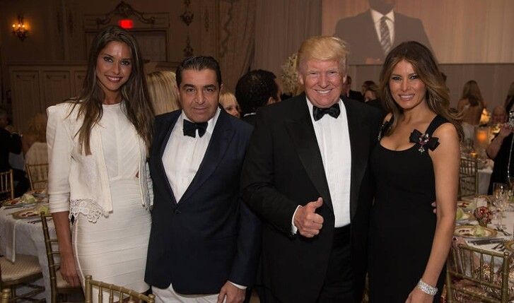 Modelo Amanda Ungaro, Paolo Zampolli, Donald e Melania Trump em Mar-a-Lago, em 2016 - Foto: Arquivo Pessoal