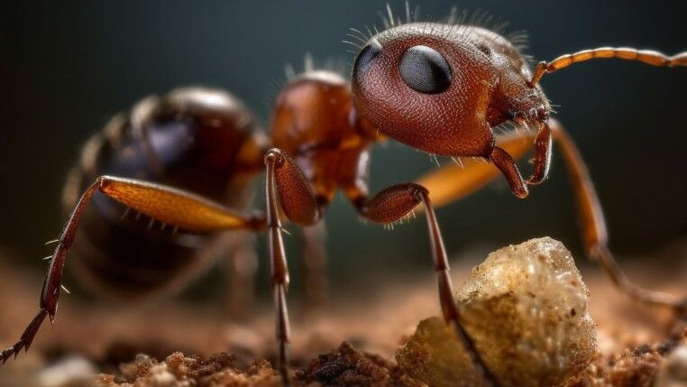 Na foto há uma formiga.
